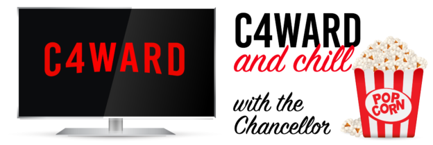 c4ward and chill tv with popcorn.